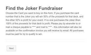 Find The Joker 50/50 Fundraiser 1 Deck Of Cards Form Template