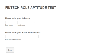 Fintech Role Aptitude Exam Form Template