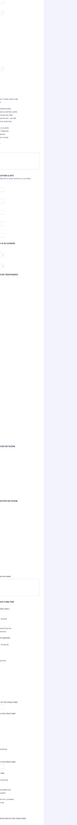 Fire Call Report Sheet Form Template