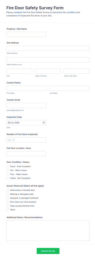 Fire Door Safety Survey Form Template