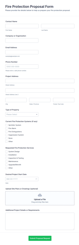 Fire Protection Proposal Form Template