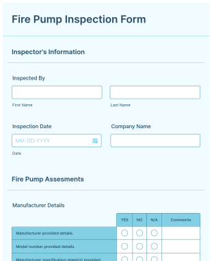 Fire Pump Inspection Form Template