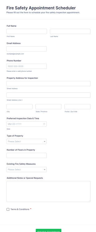Fire Safety Appointment Scheduler Form Template