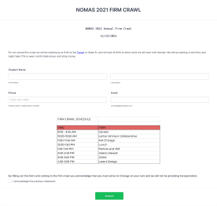 Firm Crawl Signup Form Template