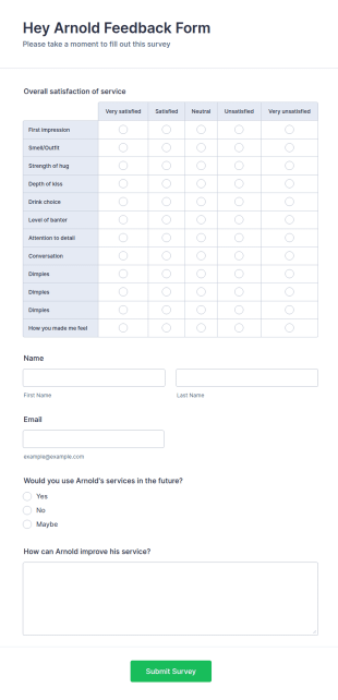 First Date Feedback Form Template