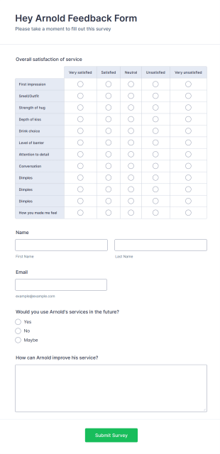 First Date Feedback Form Template