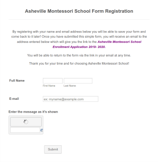 First Form: Enrollment Application 2019 2020 Form Template