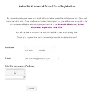 First Form: Enrollment Application 2019 2020 Form Template