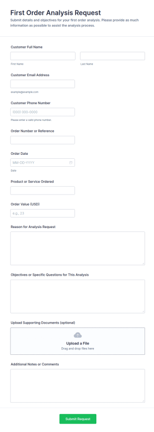 First Order Analysis Request Form Template