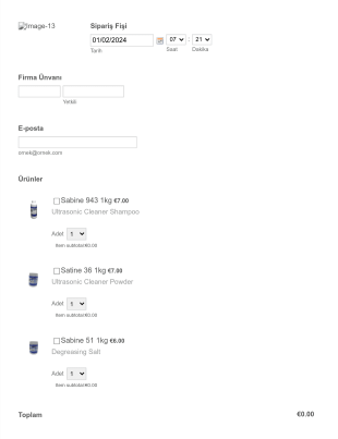 Fiş 2 Form Şablonu