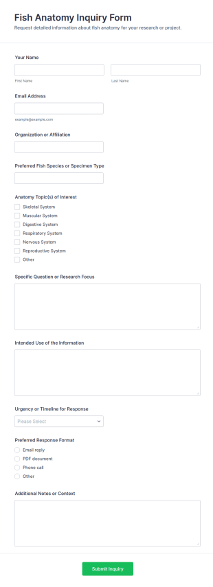 Fish Anatomy Inquiry Form Template