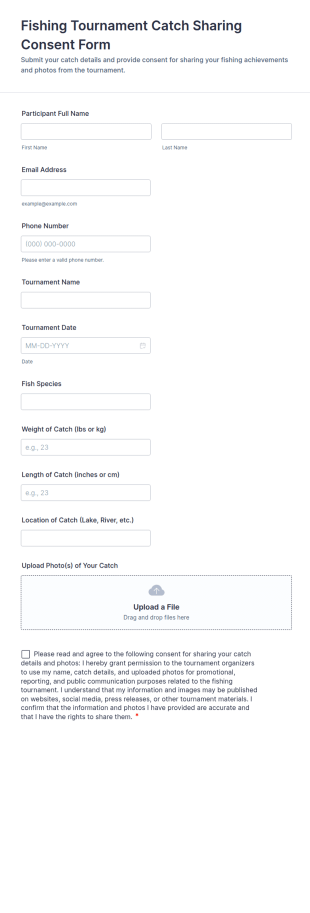 Fishing Tournament Catch Sharing Consent Form Template