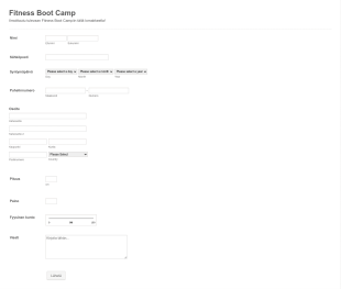 Fitness Boot Camp Ilmoittautumislomake Form Template