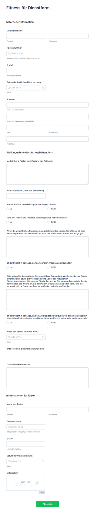 Fitness Für Dienstform