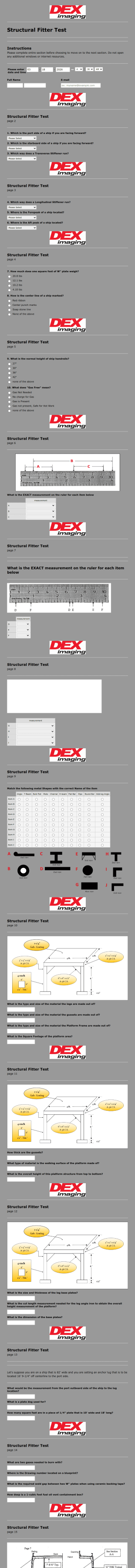 Fitter Written Test Form Template