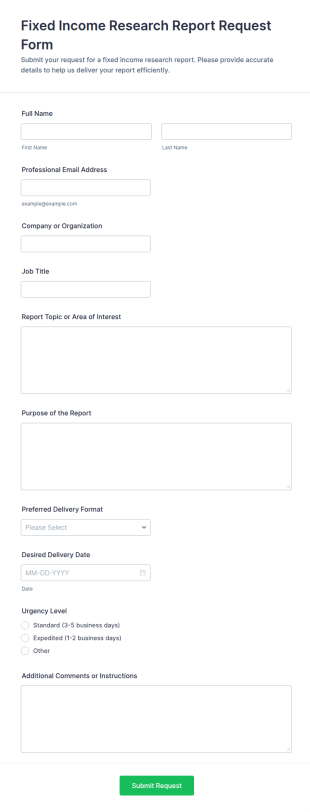 Fixed Income Research Report Request Form Template