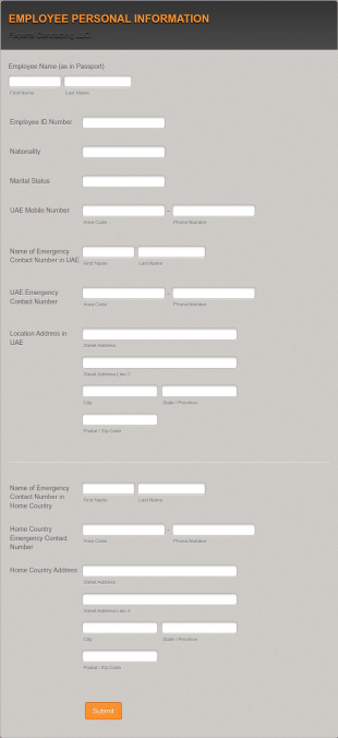 Employee Personal Information Form Template