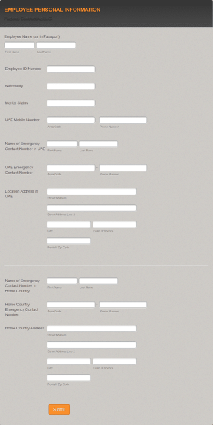 Employee Personal Information Form Template