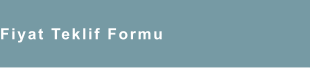Fiyat Teklif Form Şablonu