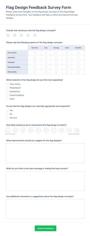 Flag Design Feedback Survey Form Template