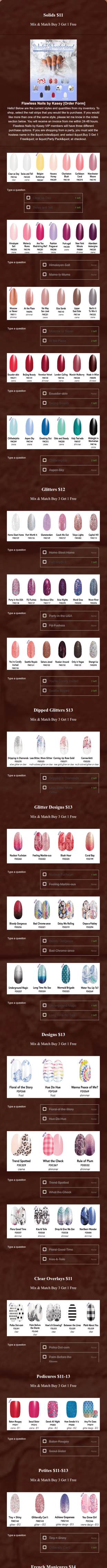 Flawless Nails Order Form Template