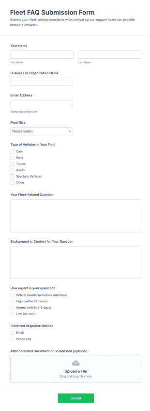 Fleet FAQ Submission Form Template