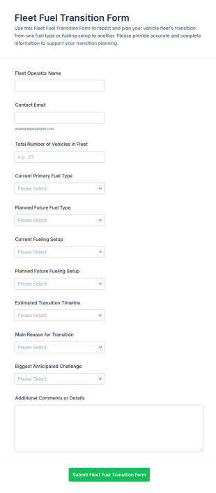 Fleet Fuel Transition Form Template