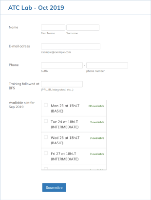 Flight School Training Registration Form Template