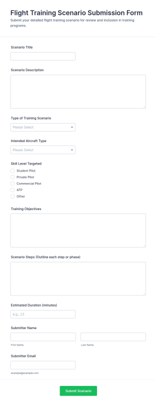Flight Training Scenario Submission Form Template