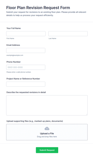 Floor Plan Revision Request Form Template
