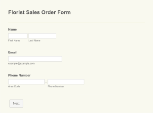 Florist Sales Order Form Template