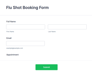Flu Shot Booking Form Template