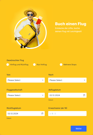 Flugbuchungsformular Form Template