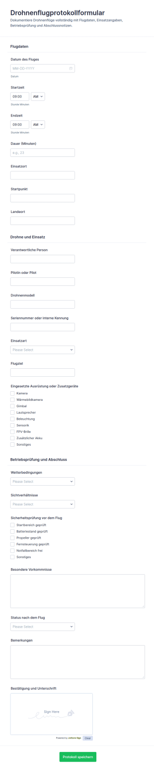 Flugprotokoll Für Drohnen