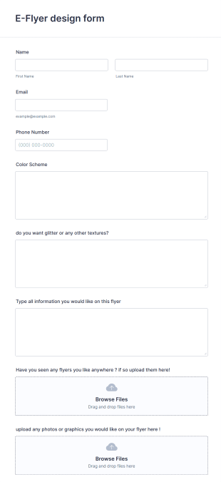 Flyer Design Form Template