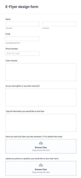 Flyer Design Form Template