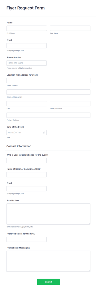 Flyer Request Form Template
