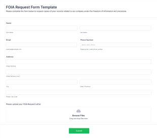 FOIA Request Form Template