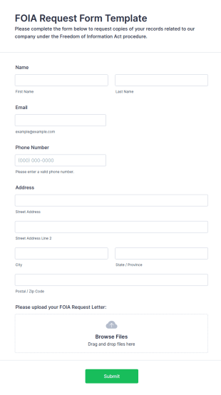 FOIA Request Form Template