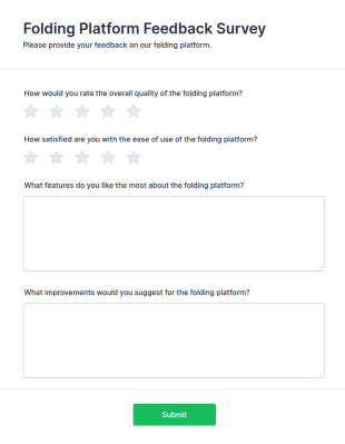Folding Platform Feedback Survey Form Template