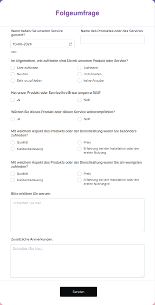 Folgeumfrage Form Template