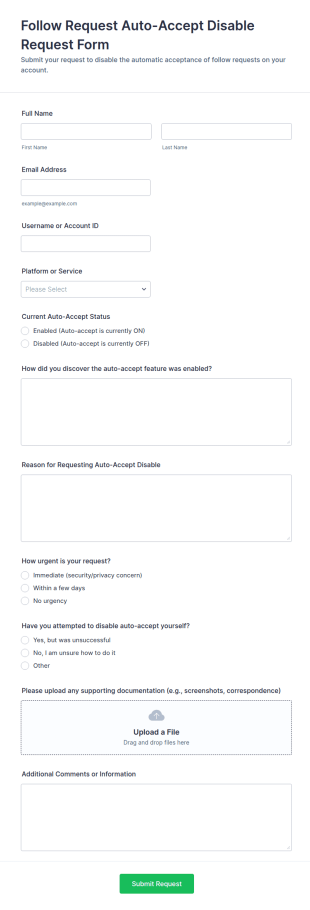 Follow Request Auto Accept Disable Request Form Template