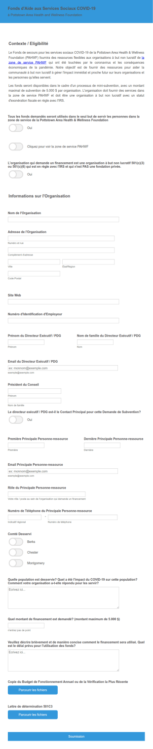 Fonds D'Aide Aux Services Sociaux COVID 19
