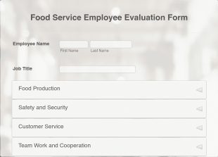 Food Service Employee Evaluation Form Template