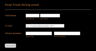 Food Truck Hiring Event Form Template