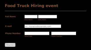 Food Truck Hiring Event Form Template