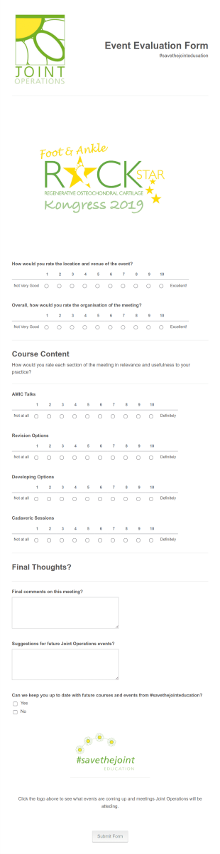 Congress Feedback Form Template