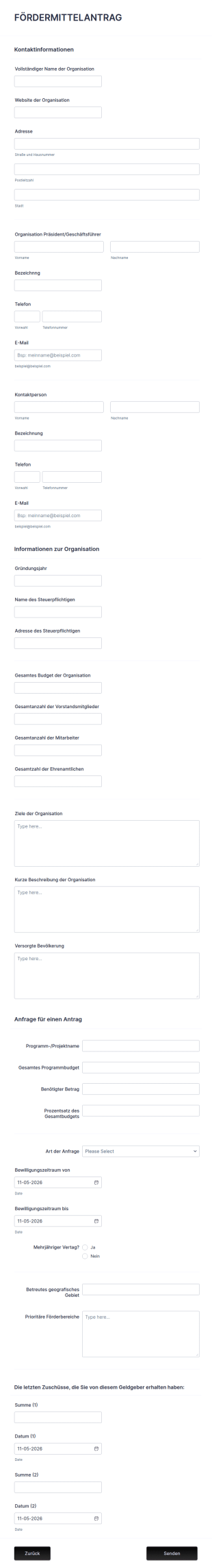 Fördermittelantrag