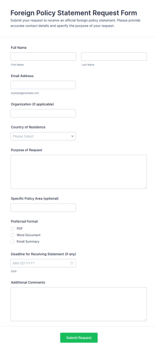 Foreign Policy Statement Request Form Template