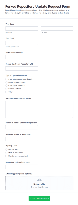 Forked Repository Update Request Form Template